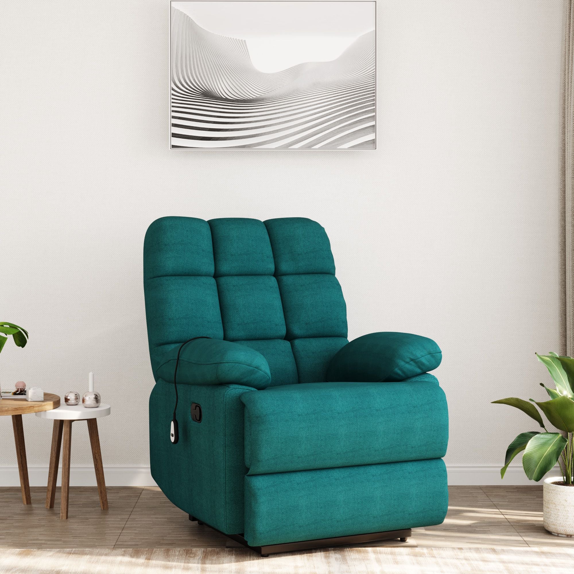 Fabric Manual Recliner (Finish Color - Green, DIY(Do-It-Yourself))