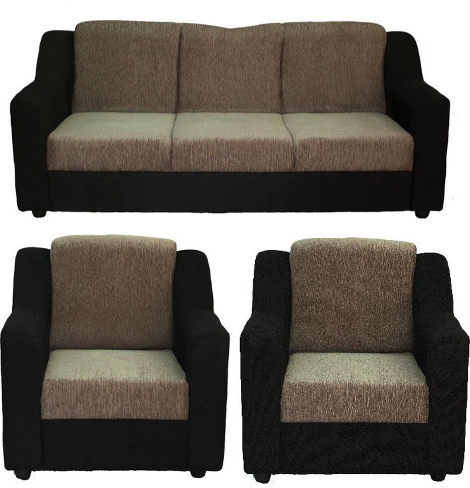 Cream Brown Upholstered 3 + 1 + 1 Sofa by Westido