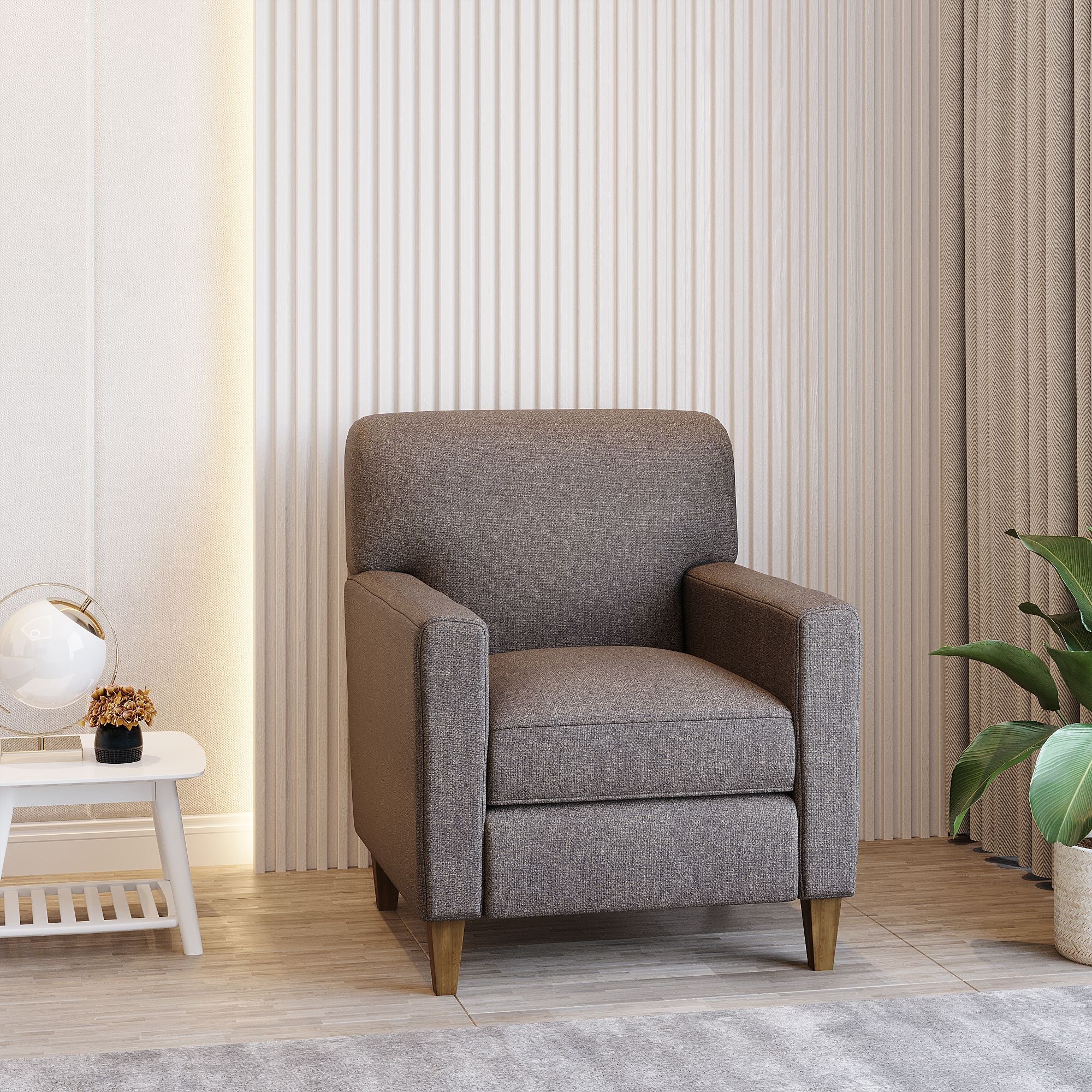 WESTIDO Solid Wood Living Room Chair (Finish Color - LIGHT BROWN, Pre-assembled)