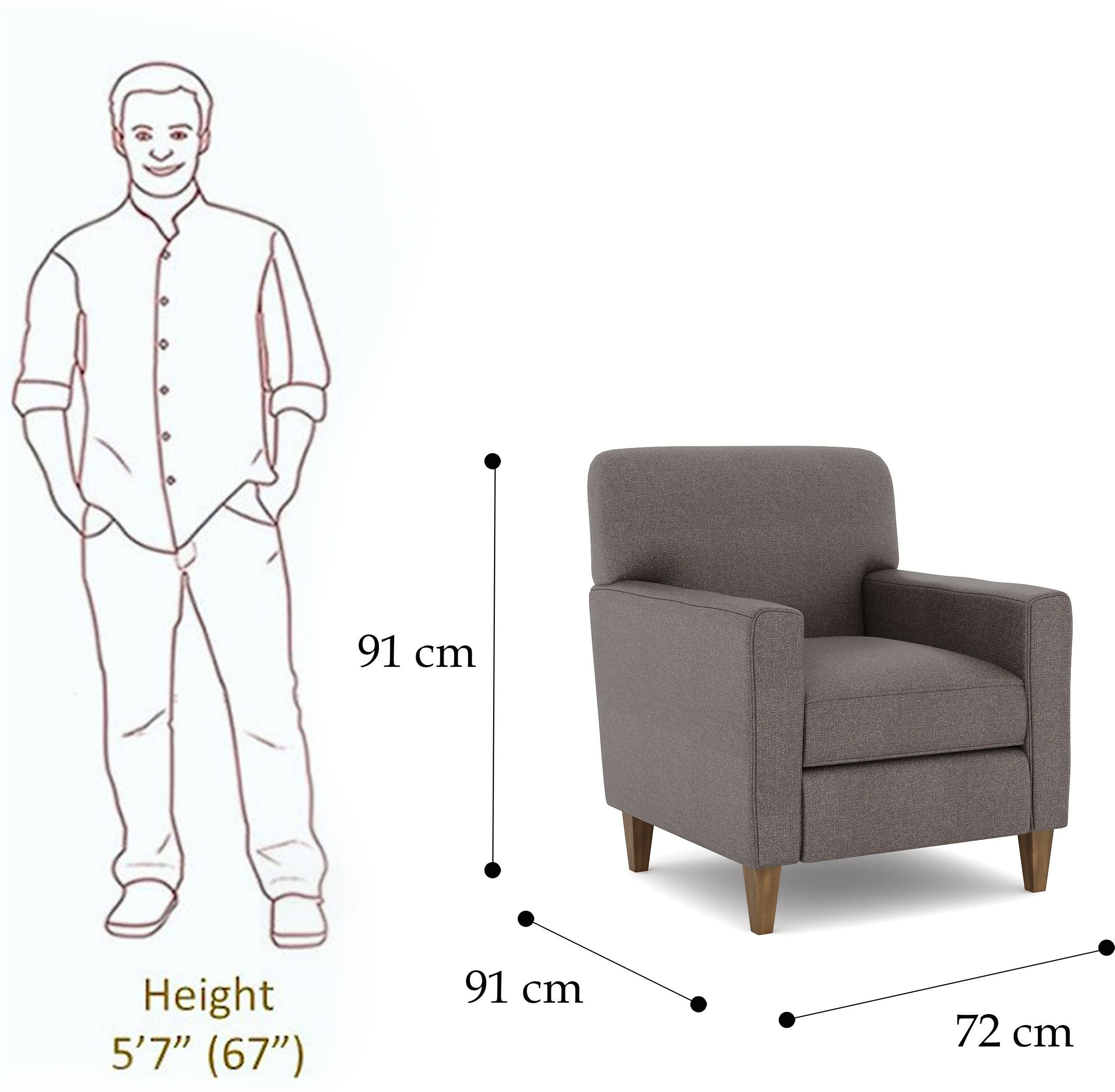 WESTIDO Solid Wood Living Room Chair (Finish Color - LIGHT BROWN, Pre-assembled)