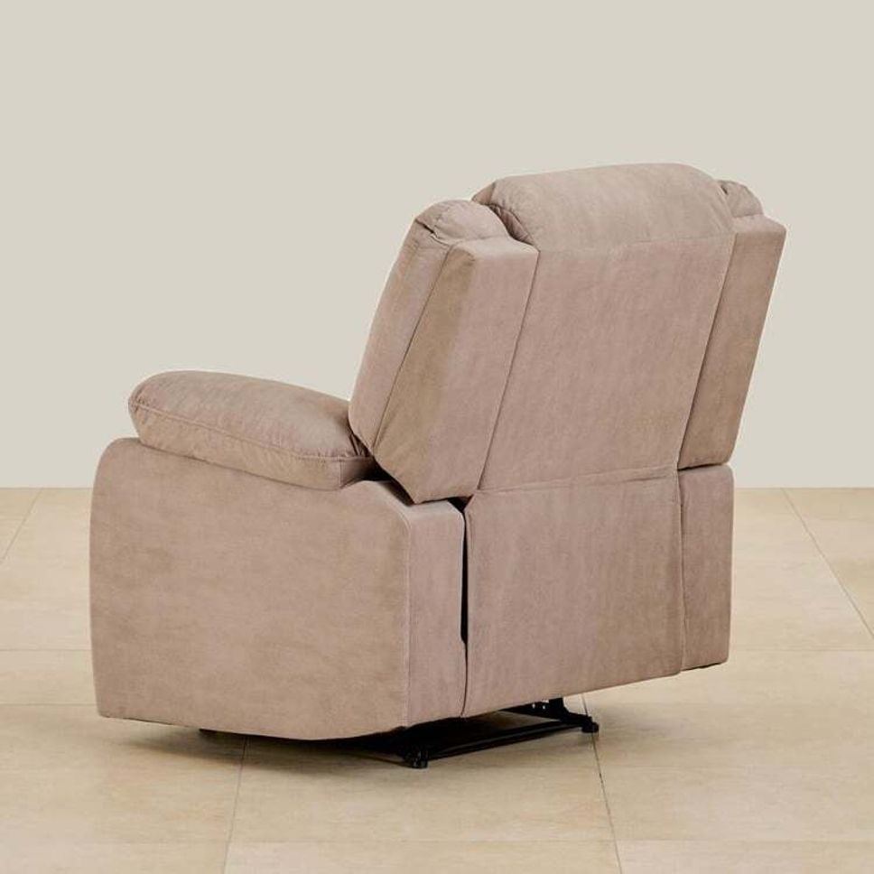 Fabric Manual Recliner (Finish Color - Cream, Pre-assembled)