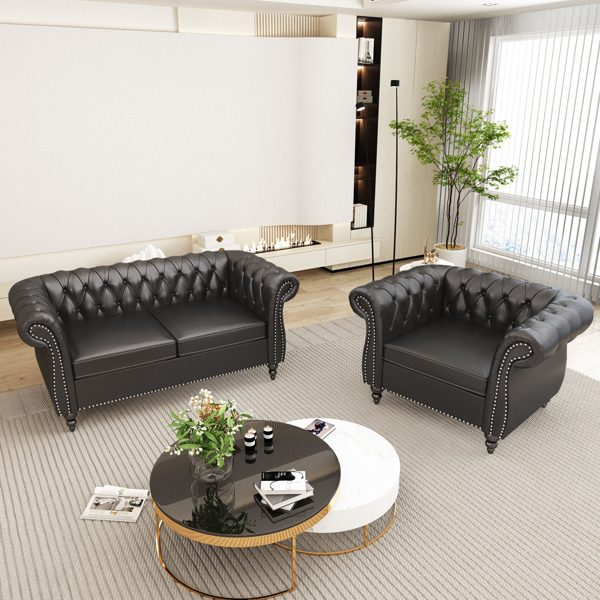 Aadit 2 - Piece Faux Leather Living Room Set