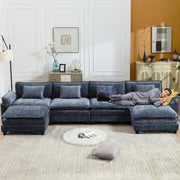 Adonia 154" Oversized U Shaped Sectional Sofa, Comfy Cloud Couch Deep Sectional Sofa with Ottomans for Living Room