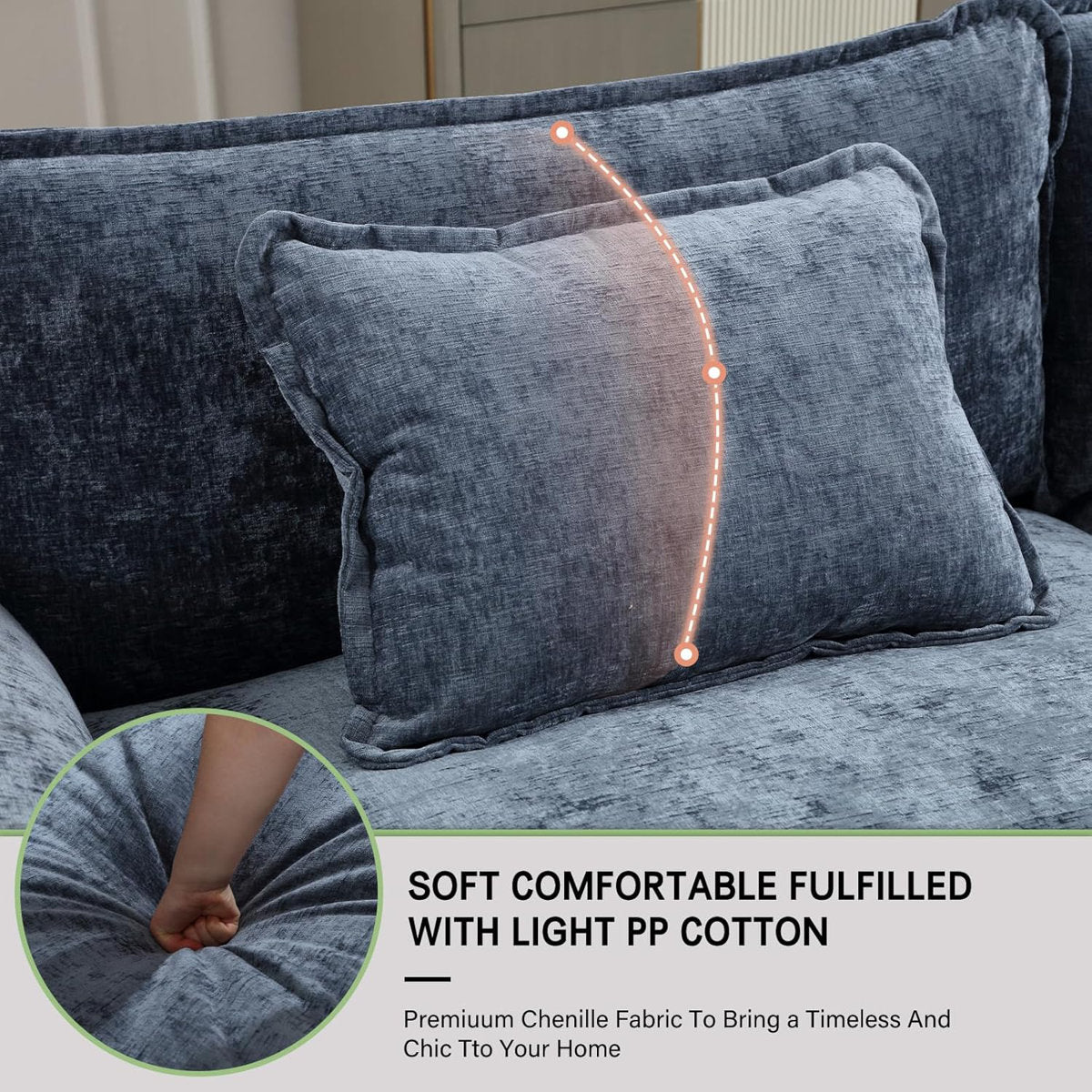 Adonia 154" Oversized U Shaped Sectional Sofa, Comfy Cloud Couch Deep Sectional Sofa with Ottomans for Living Room