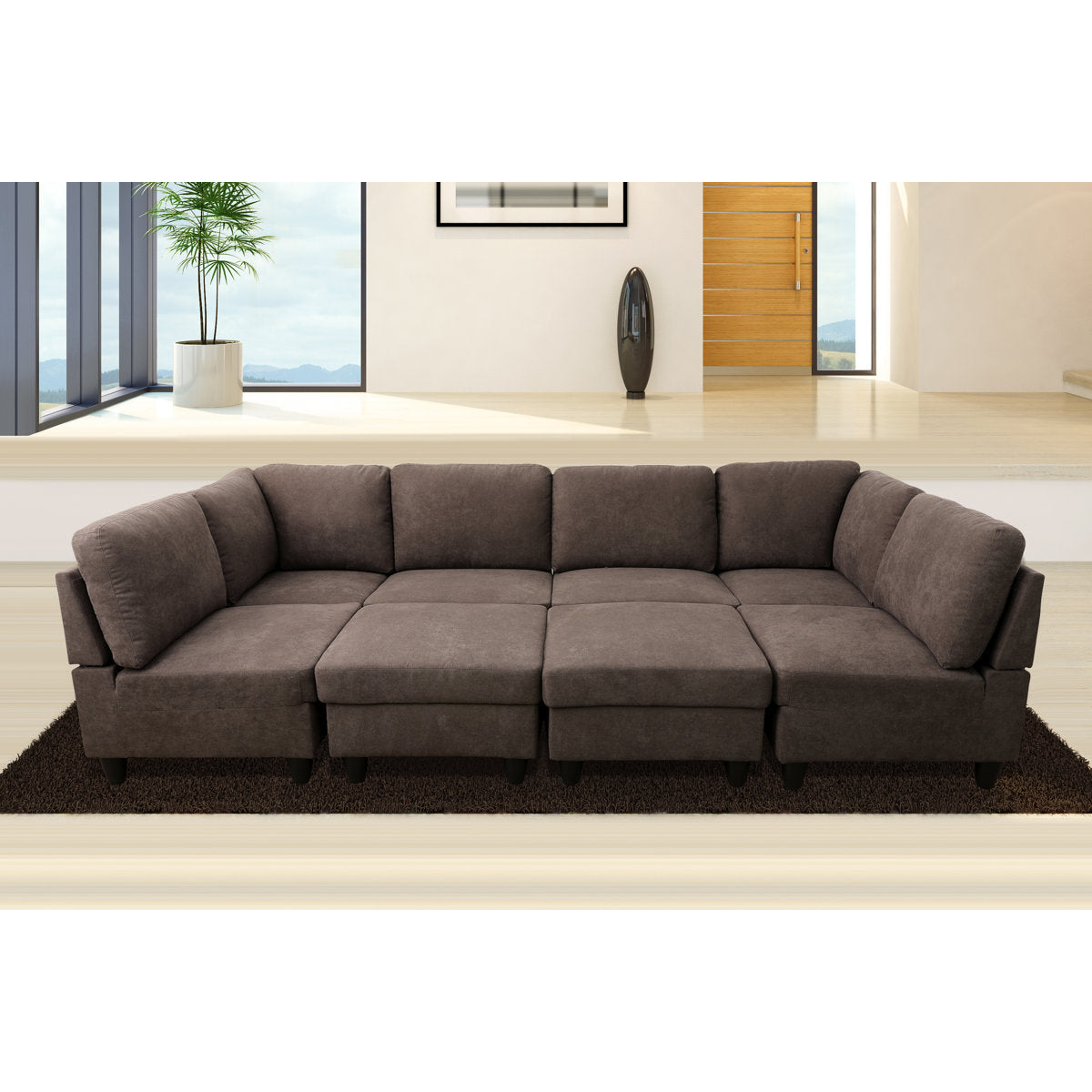 Airica 8 - Piece Corduroy Sectional