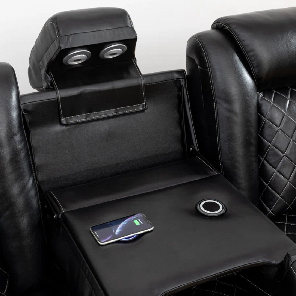 Ajaipal 3 Piece Power Reclining  Breathing Faux Leather with LED and Reading Light Living Room Set (Set of 3)