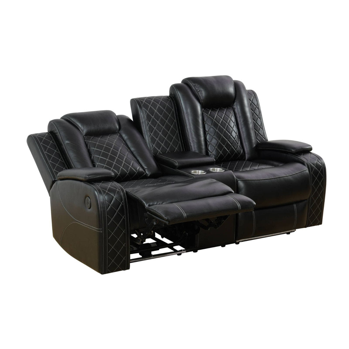 Ajaipal 3 Piece Power Reclining  Breathing Faux Leather with LED and Reading Light Living Room Set (Set of 3)