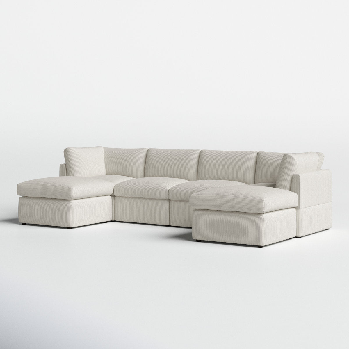 Annai 129" Wide Reversible Modular Corner Sectional with Ottoman