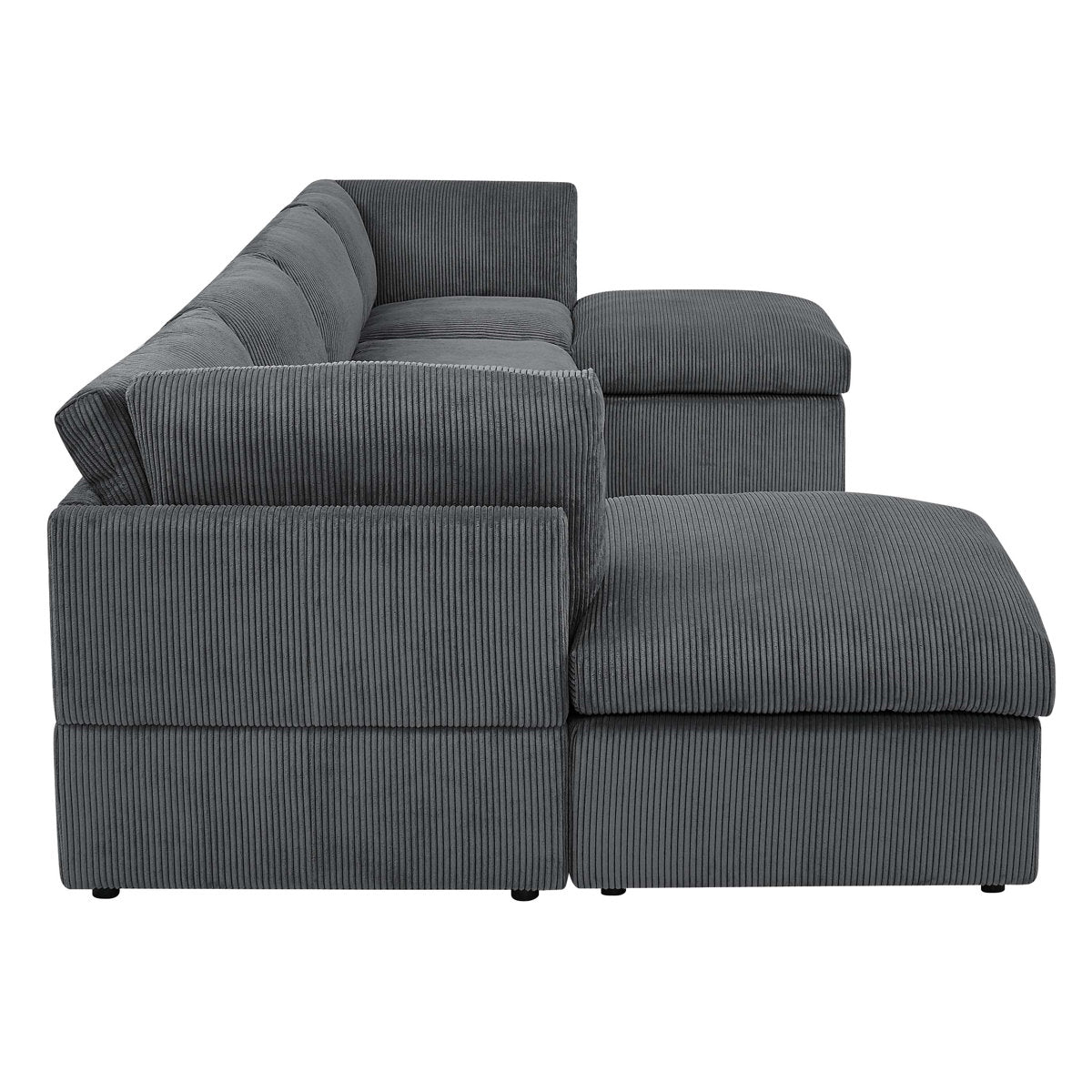 Annai 129" Wide Reversible Modular Corner Sectional with Ottoman
