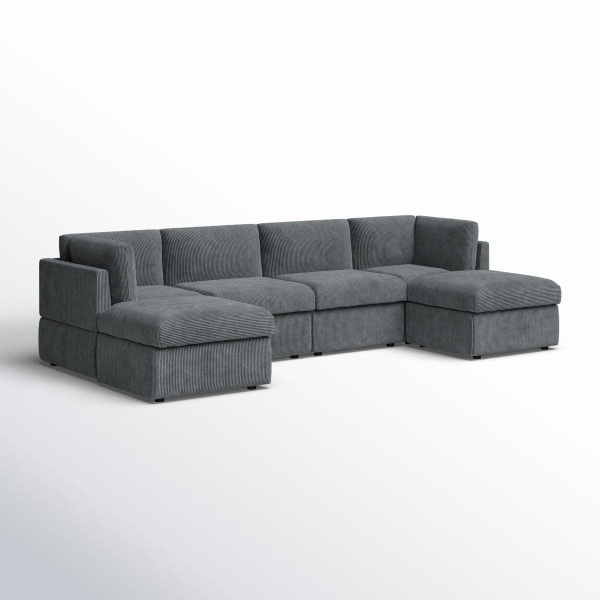 Annai 129" Wide Reversible Modular Corner Sectional with Ottoman