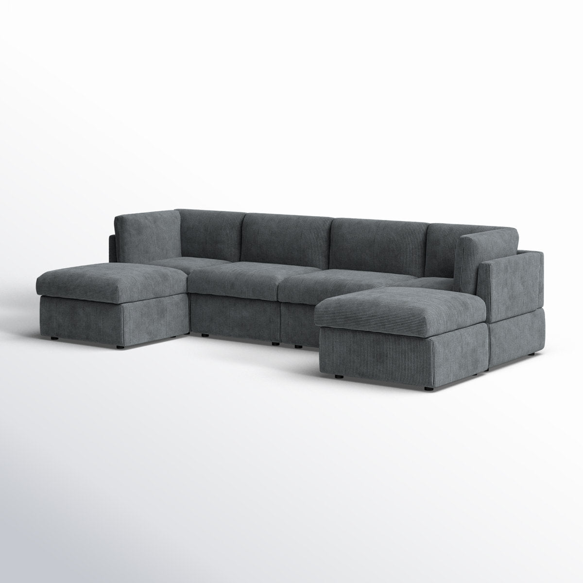 Annai 129" Wide Reversible Modular Corner Sectional with Ottoman