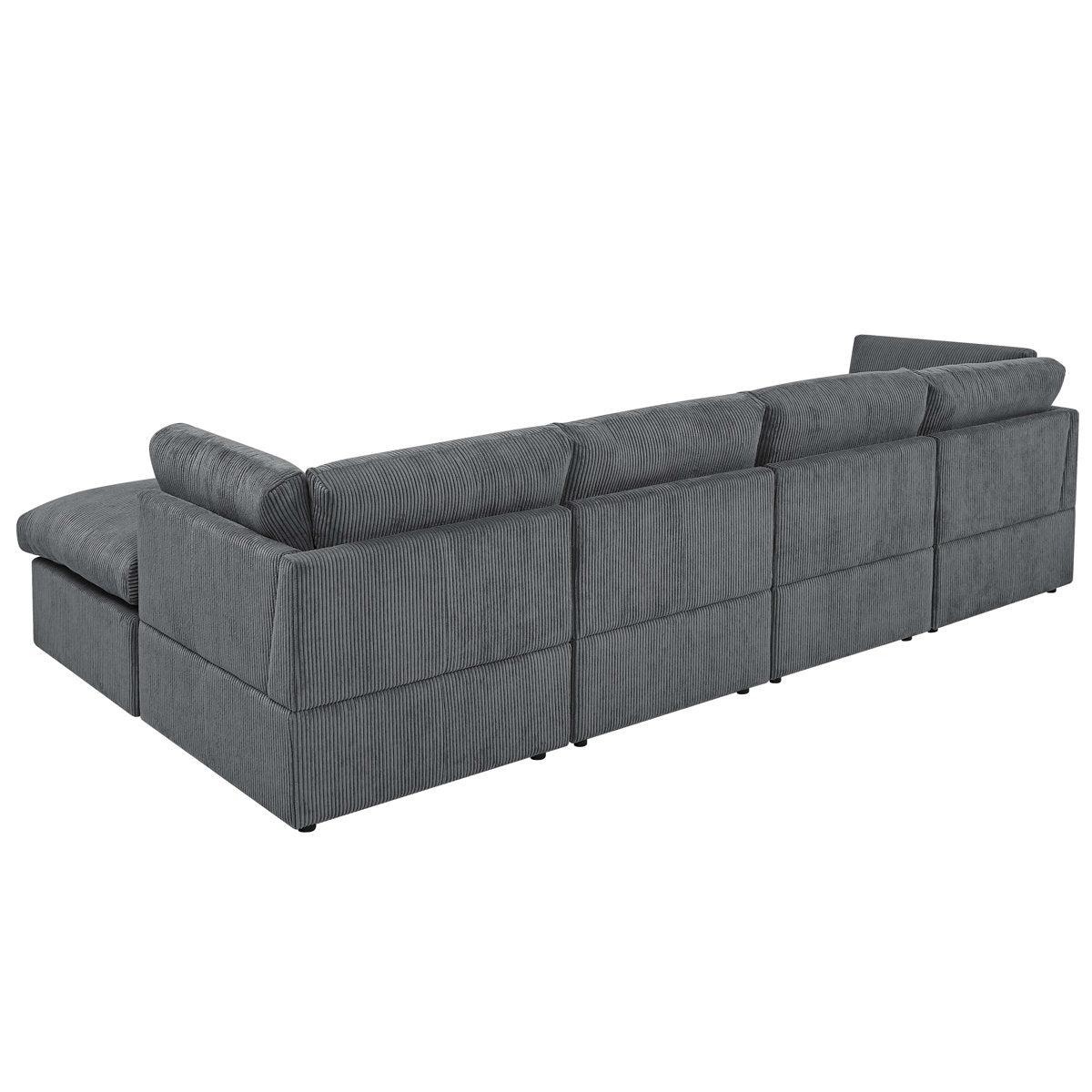 Annai 129" Wide Reversible Modular Corner Sectional with Ottoman