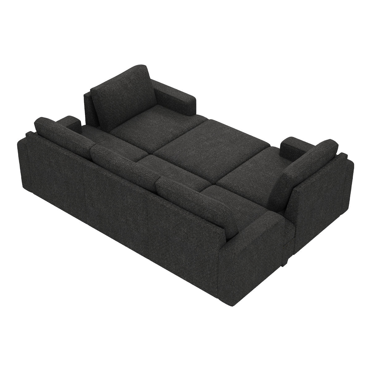 Anureet U Shaped Sleeper Sectional Modular Grey Sectional Sofa