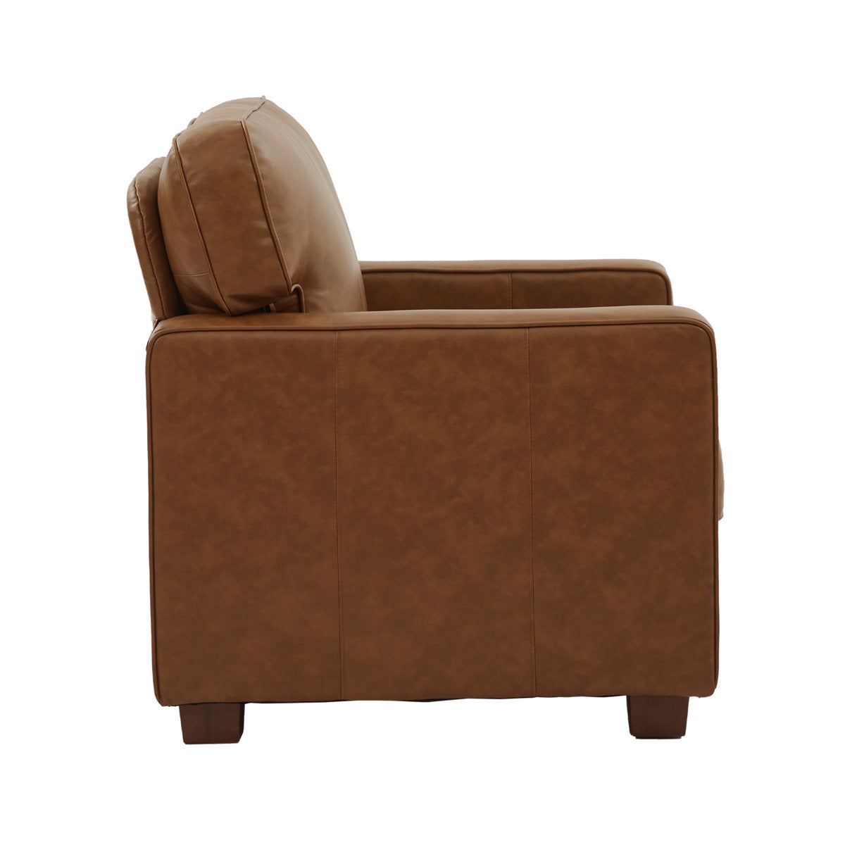 Ayer 34.8'' W Mid Century Modern Couch, Faux Leather Accent Chair for Living Room?Brown