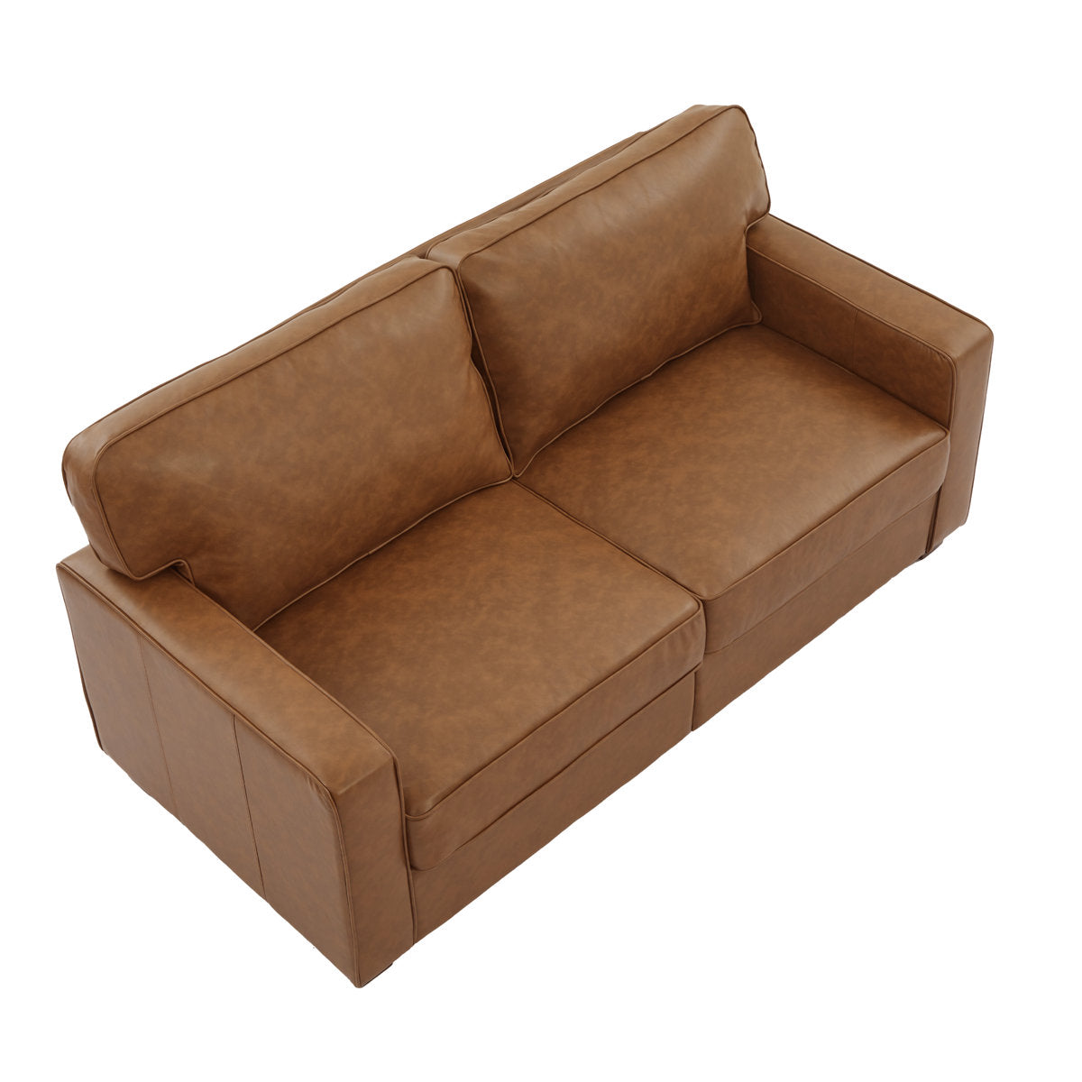 Ayer 66.1'' W Mid Century Modern Couch, Brown Loveseat Sofa for Living Room Set