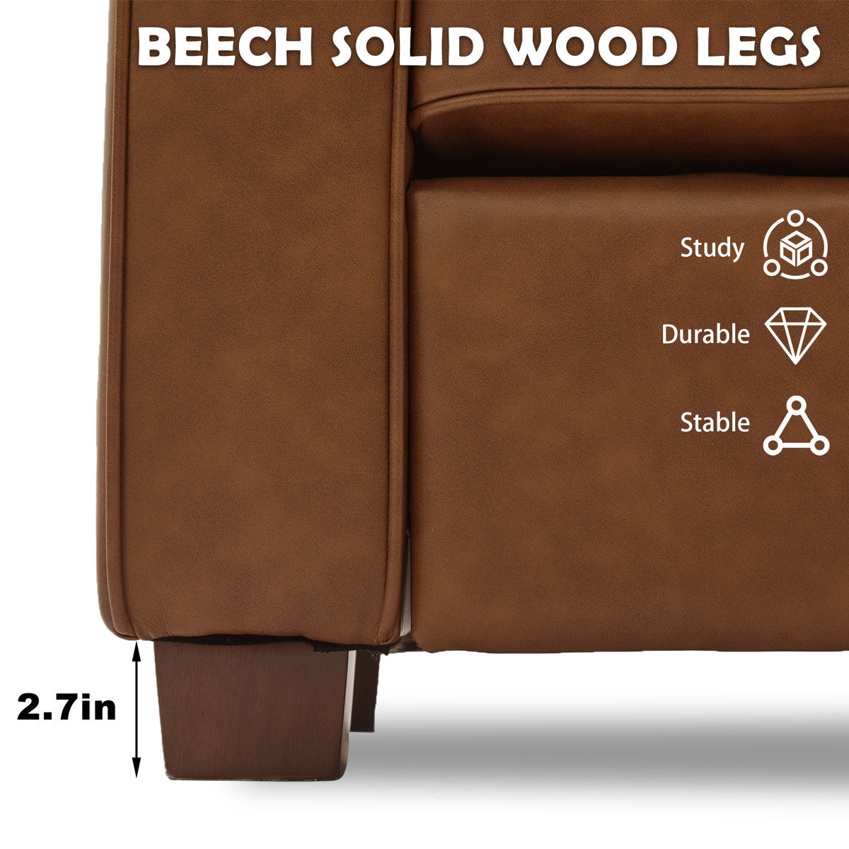 Ayer 66.1'' W Mid Century Modern Couch, Brown Loveseat Sofa for Living Room Set