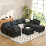 BOX MODULE STO SOFA 116'' 8 Piece Upholstered Modular Sectional Sofa with Storage