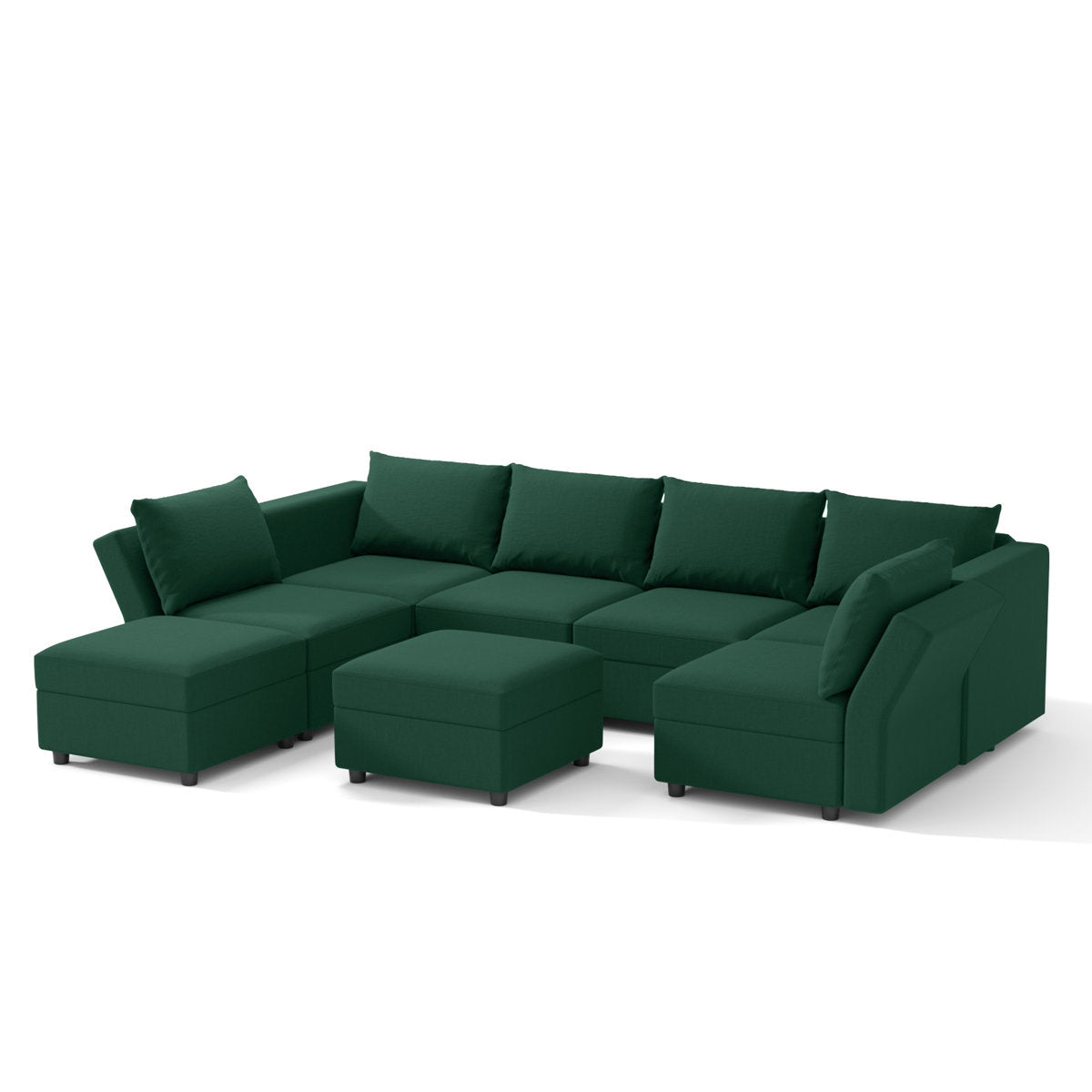 BOX MODULE STO SOFA 116'' 8 Piece Upholstered Modular Sectional Sofa with Storage