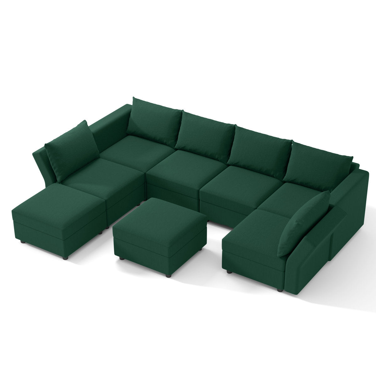 BOX MODULE STO SOFA 116'' 8 Piece Upholstered Modular Sectional Sofa with Storage