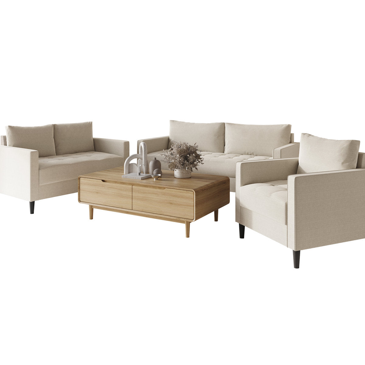 Barkim 3 - Piece Living Room Set