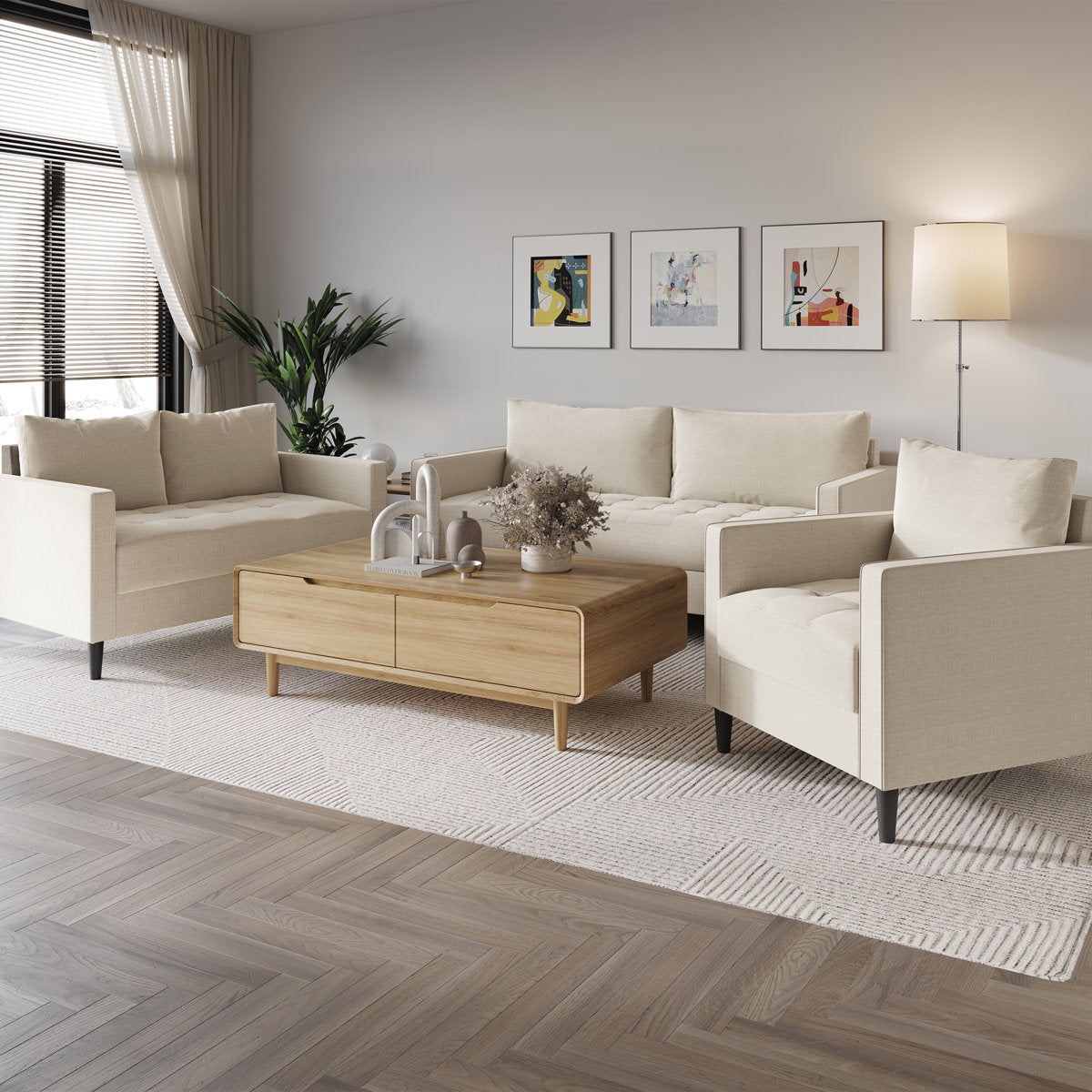 Barkim 3 - Piece Living Room Set