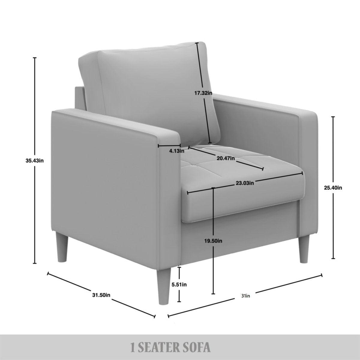 Barkim 3 - Piece Living Room Set