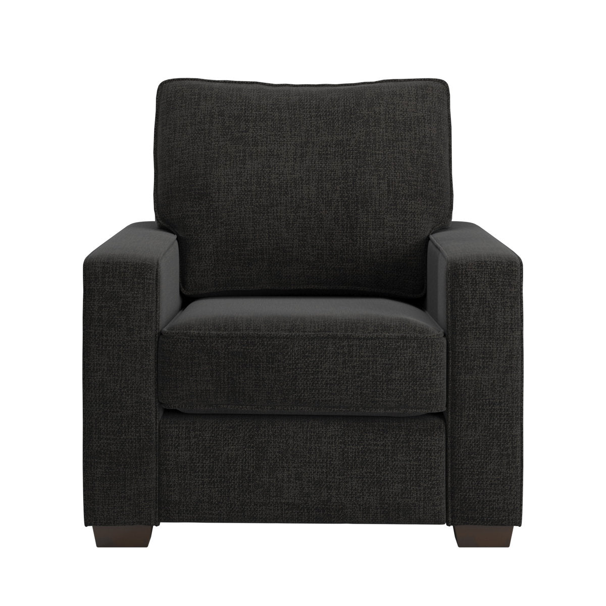 Beaulah Modern Fabric Upholstered Square Arm Sofa Set - Living Room Chair, Loveseat And Sofa