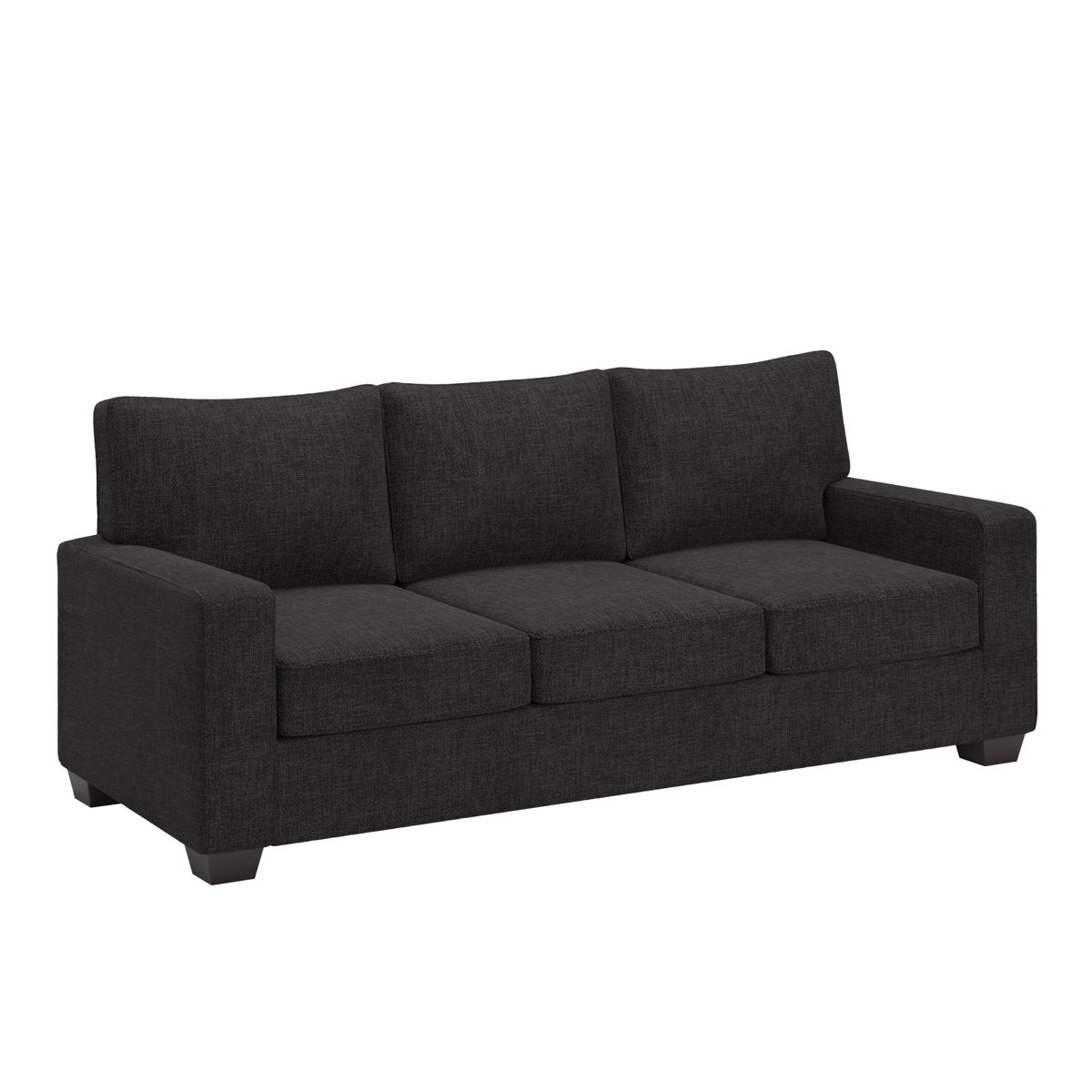 Beaulah Modern Fabric Upholstered Square Arm Sofa Set - Living Room Chair, Loveseat And Sofa
