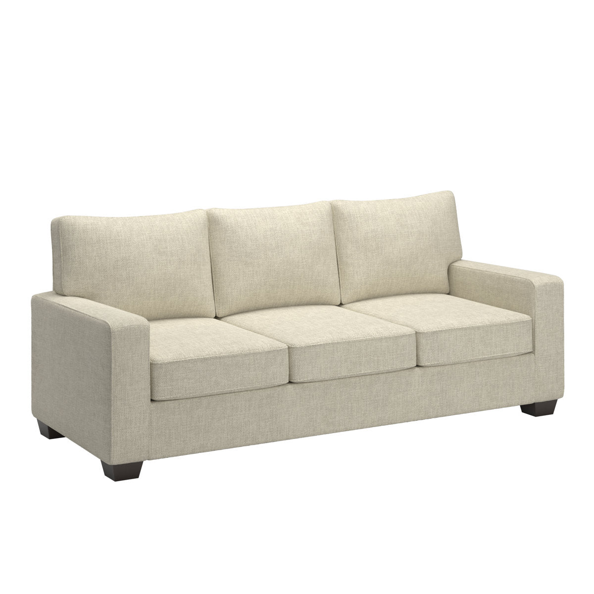 Beaulah Modern Fabric Upholstered Square Arm Sofa Set - Living Room Chair, Loveseat And Sofa