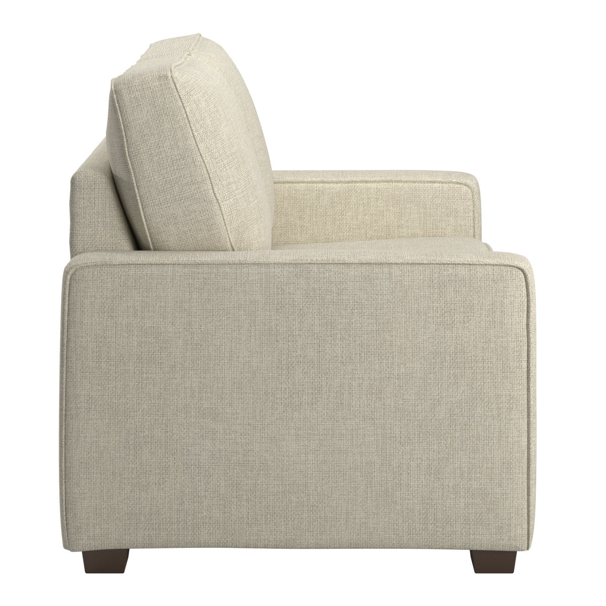 Beaulah Modern Fabric Upholstered Square Arm Sofa Set - Living Room Chair, Loveseat And Sofa