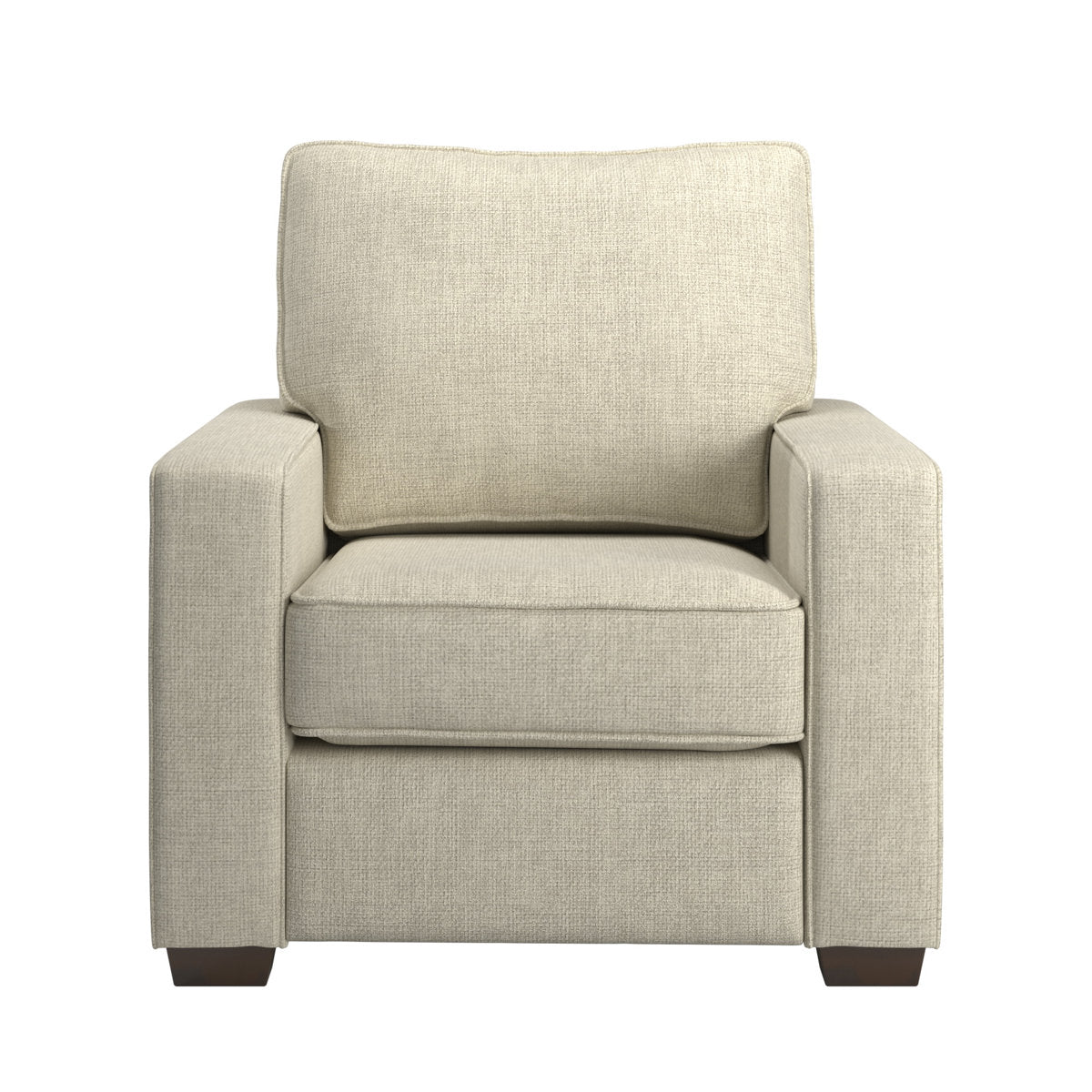 Beaulah Modern Fabric Upholstered Square Arm Sofa Set - Living Room Chair, Loveseat And Sofa