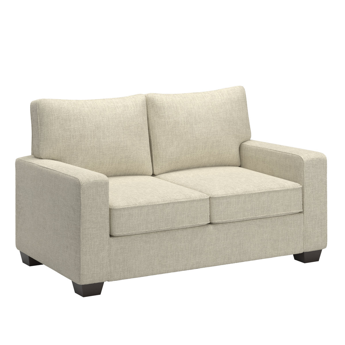 Beaulah Modern Fabric Upholstered Square Arm Sofa Set - Living Room Chair, Loveseat And Sofa