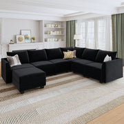 Berenika Velvet Corner Sectional U Shaped Modular Sofa