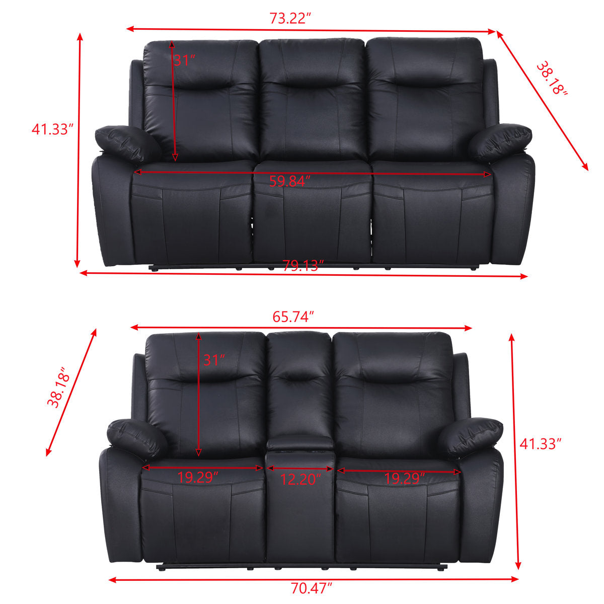 Bharati 2 - Piece Faux Leather Living Room Set