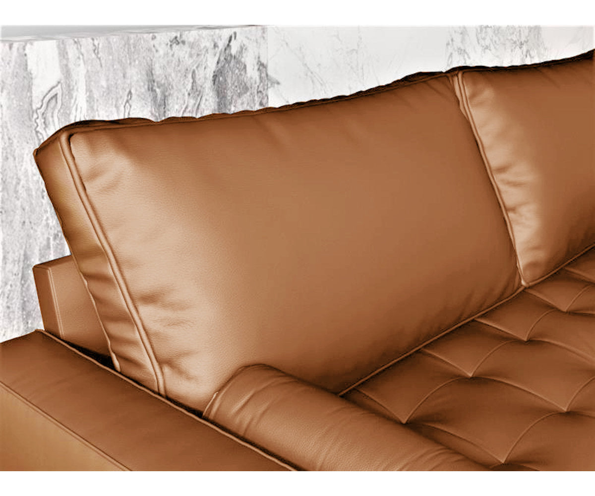Bridgeview 2 Piece Leather Square Arm Sofa Set