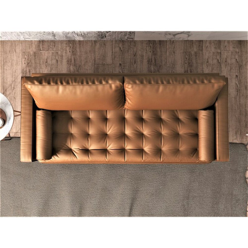 Bridgeview 2 Piece Leather Square Arm Sofa Set