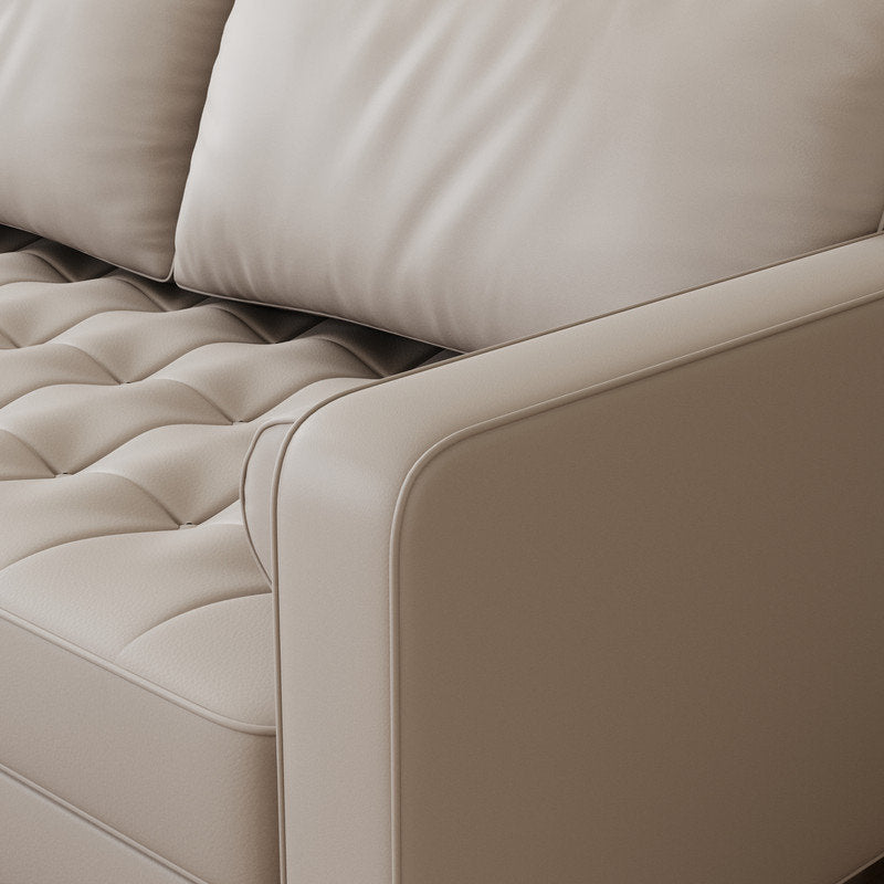 Bridgeview 2 Piece Leather Square Arm Sofa Set