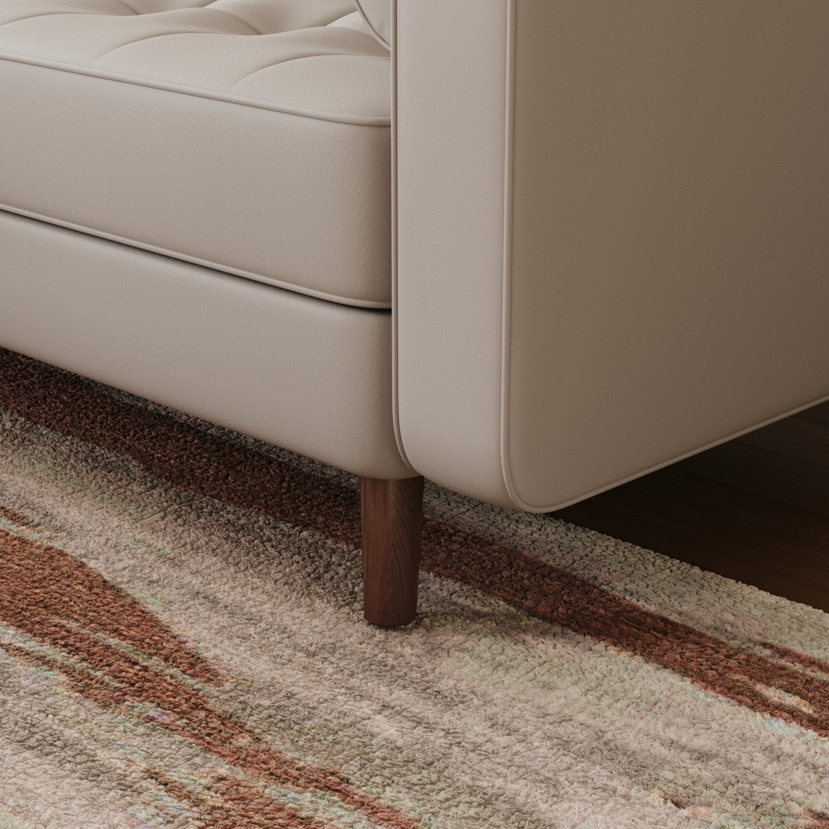 Bridgeview 2 Piece Leather Square Arm Sofa Set