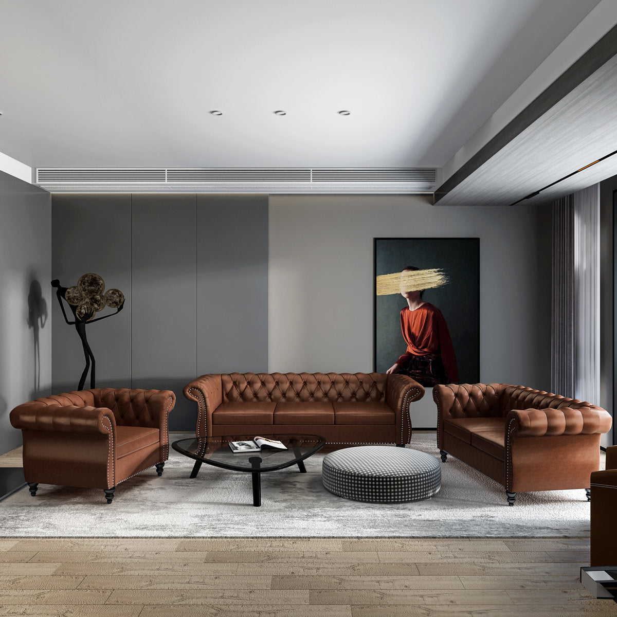 Brisny 3 - Piece Faux Leather Living Room Set