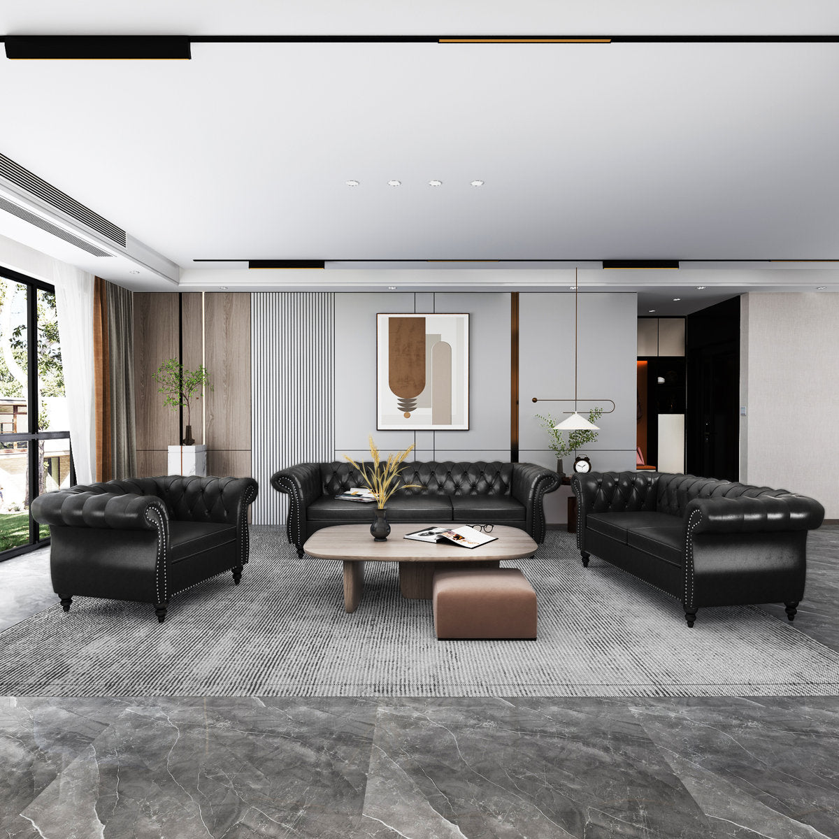 Brisny 3 - Piece Faux Leather Living Room Set