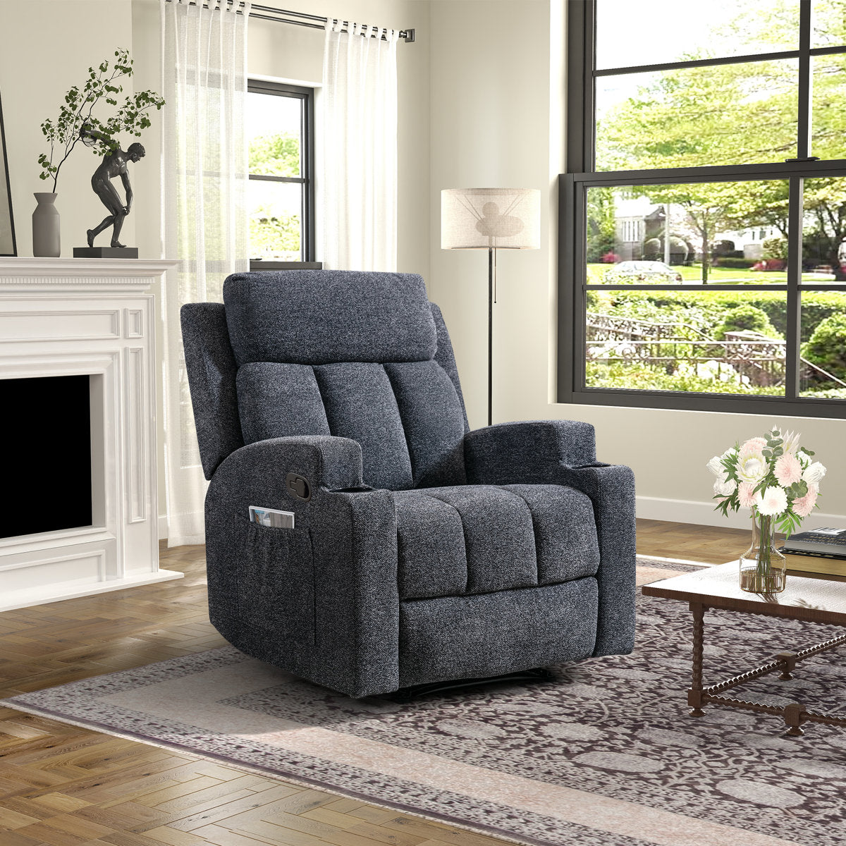 Brost 3-Piece Manual Reclining Living Room Set With Cupholders
