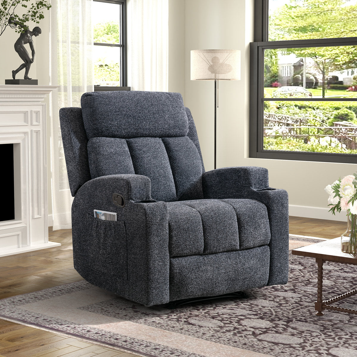 Brost 3-Piece Manual Reclining Living Room Set With Cupholders