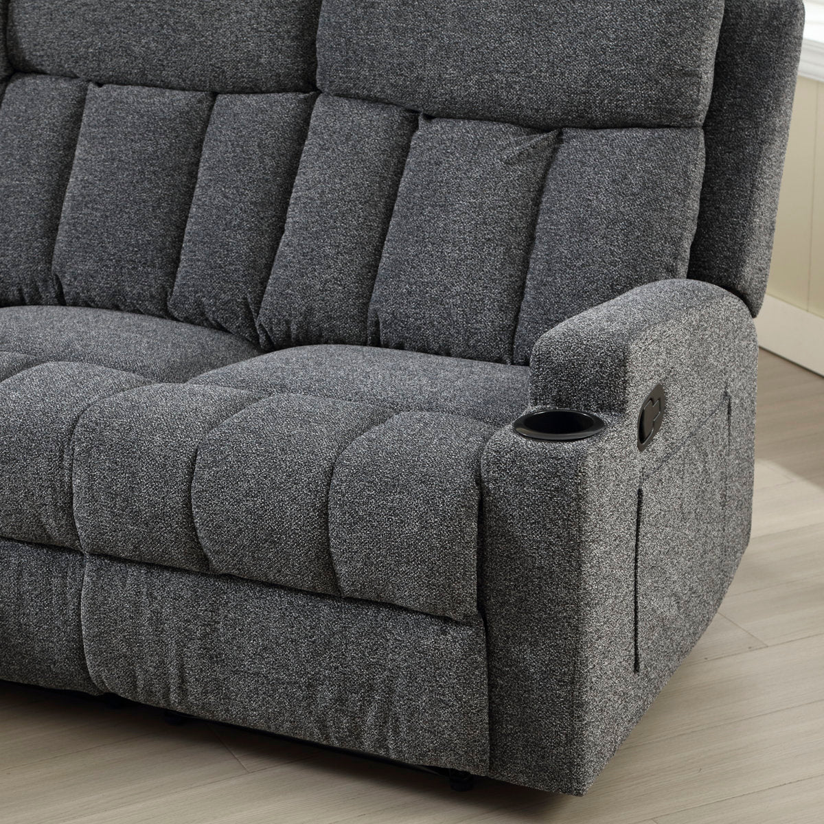 Brost 3-Piece Manual Reclining Living Room Set With Cupholders