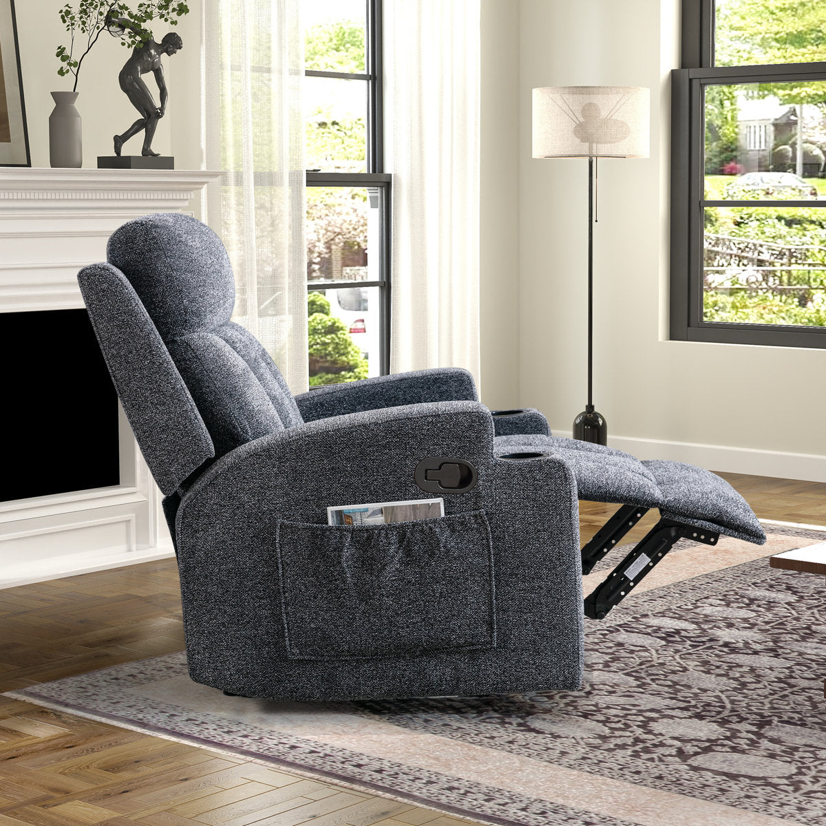 Brost 3-Piece Manual Reclining Living Room Set With Cupholders