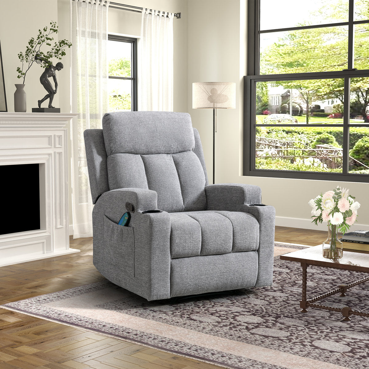 Brost 3-Piece Manual Reclining Living Room Set With Cupholders