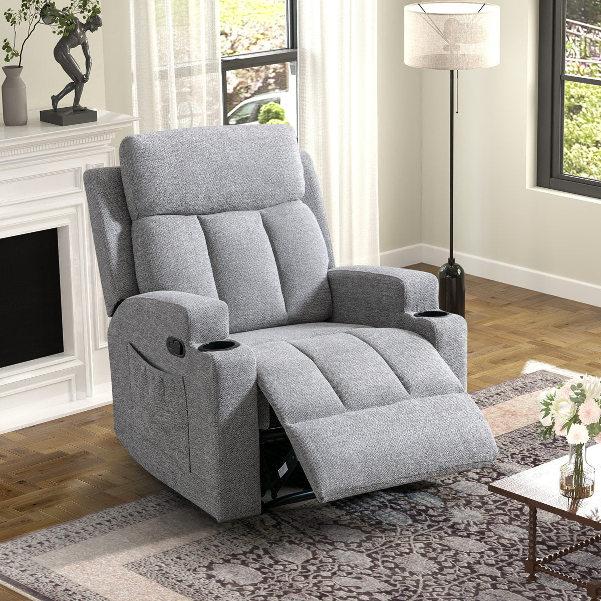 Brost 3-Piece Manual Reclining Living Room Set With Cupholders