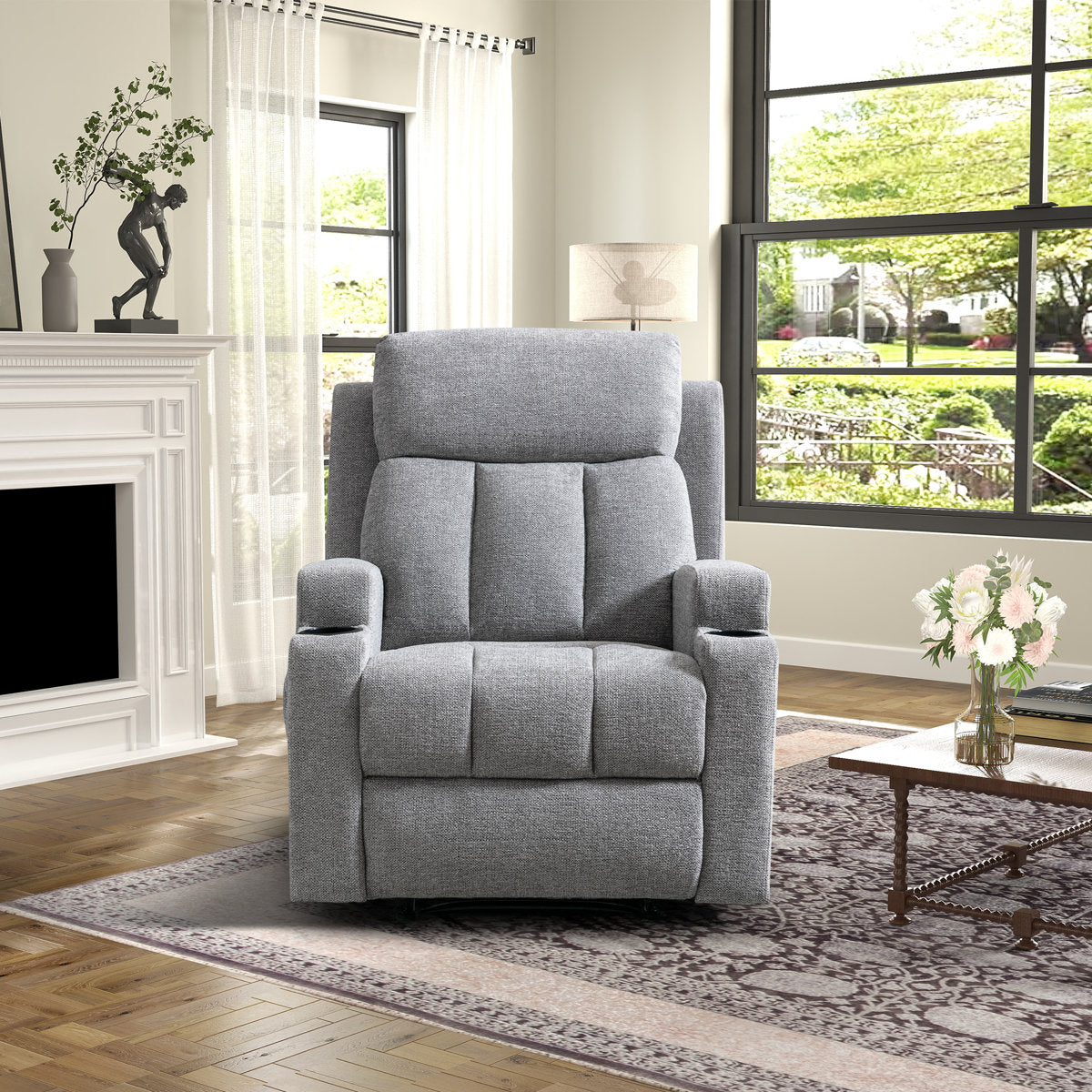 Brost 3-Piece Manual Reclining Living Room Set With Cupholders