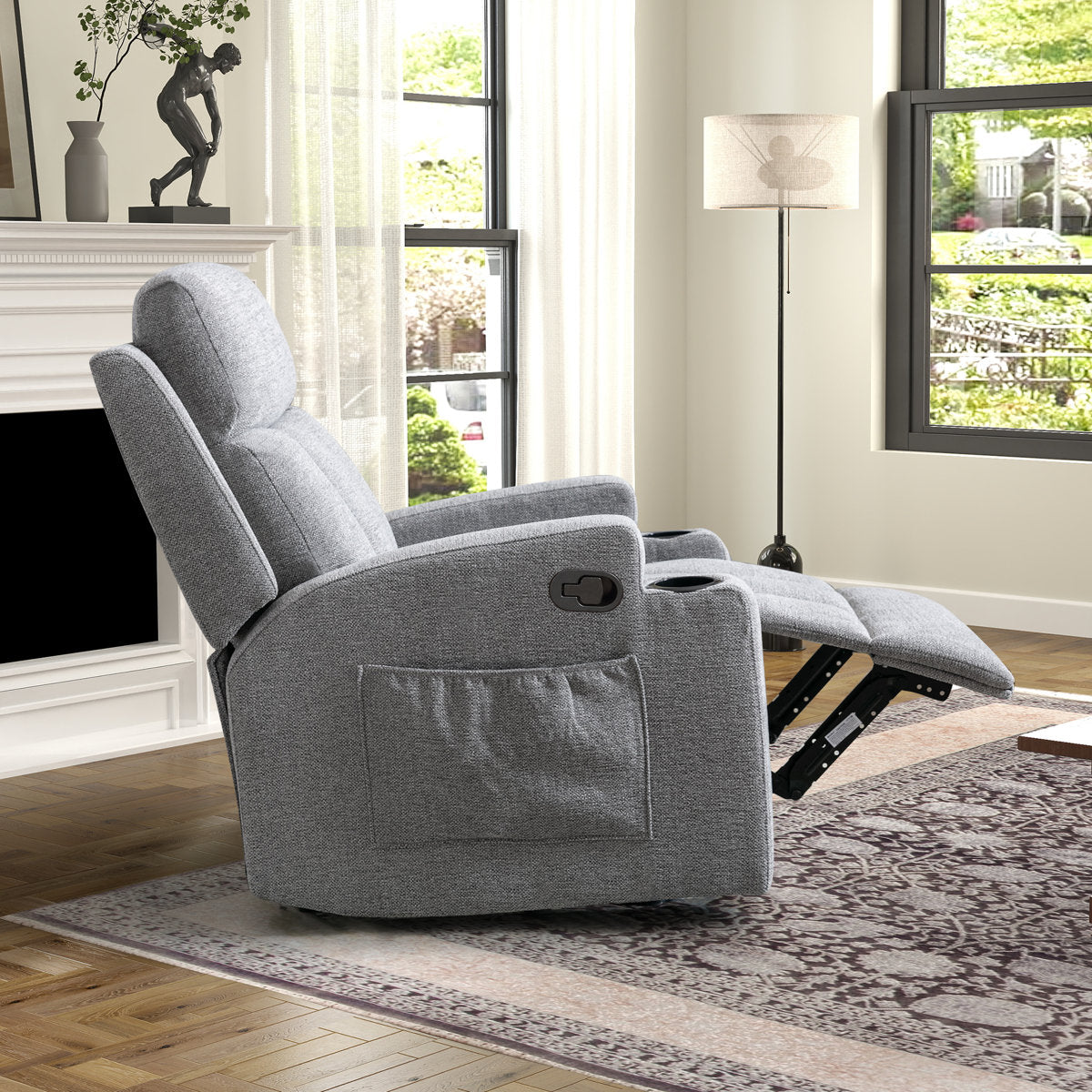 Brost 3-Piece Manual Reclining Living Room Set With Cupholders