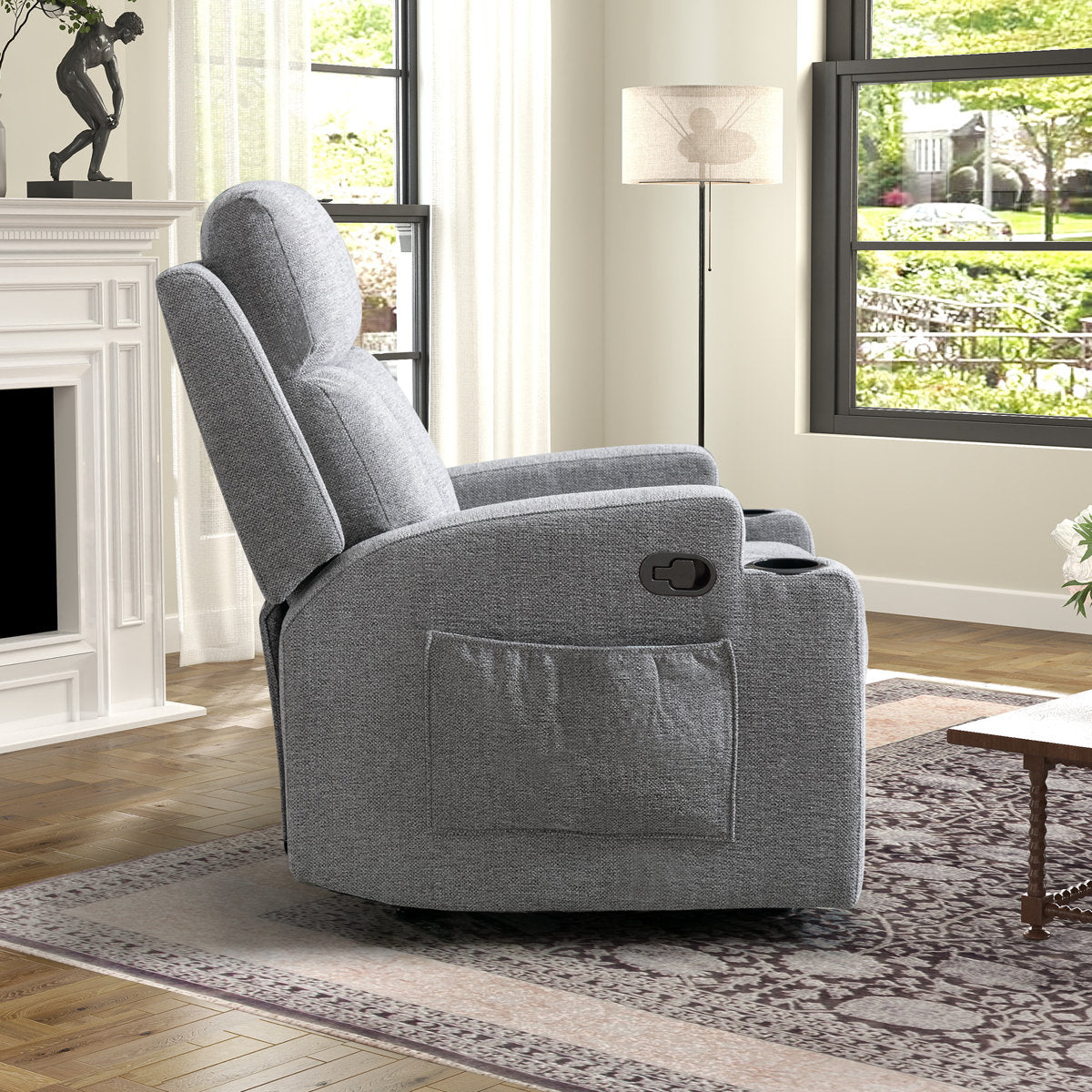 Brost 3-Piece Manual Reclining Living Room Set With Cupholders