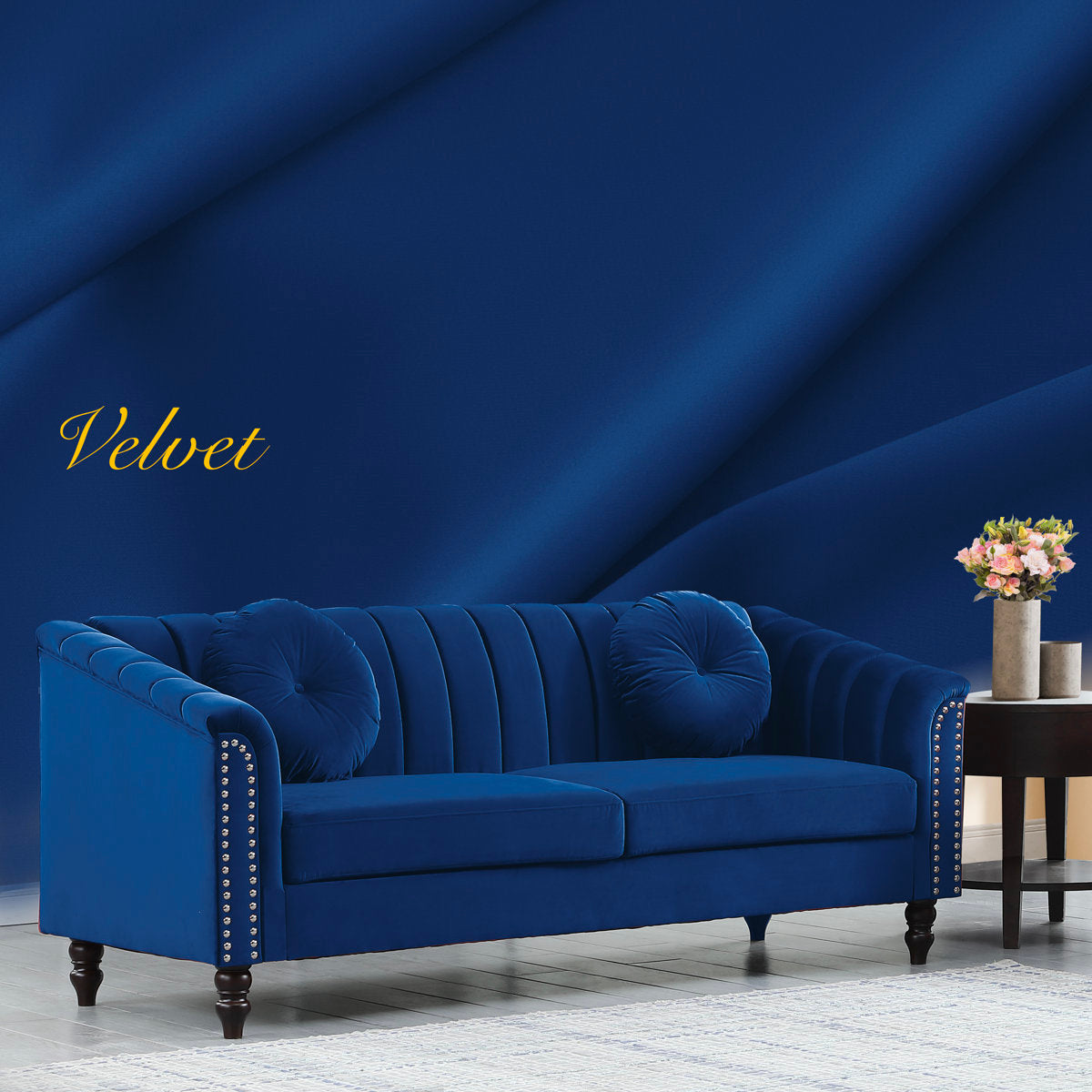 Caesyn 3 - Piece Velvet Living Room Set